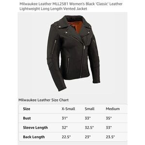 Milwaukee Leather Motorcycle Jacket Zip-Out Liner Women’s Small Black Vented